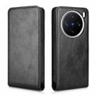 For vivo X200 Pro mini Magnetic Vertical Flip Leather Phone Case(Black) - 2