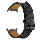 For Samsung Galaxy Watch Ultra 47mm Black Buckle Genuine Leather Watch Band(Black) - 2