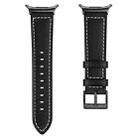 For Samsung Galaxy Watch Ultra 47mm Black Buckle Genuine Leather Watch Band(Black) - 3