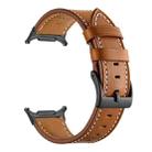 For Samsung Galaxy Watch Ultra 47mm Black Buckle Genuine Leather Watch Band(Brown) - 2