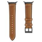 For Samsung Galaxy Watch Ultra 47mm Black Buckle Genuine Leather Watch Band(Brown) - 3