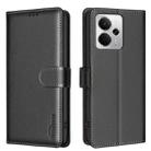 For Realme 14 5G Global Litchi Texture RFID Anti-theft Leather Phone Case(Black) - 1