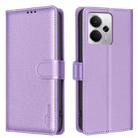 For Realme 14 5G Global Litchi Texture RFID Anti-theft Leather Phone Case(Purple) - 1