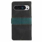 For Google Pixel 9 Pro XL Grid Stitching Leather Phone Case with Lanyard(Black) - 3