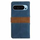 For Google Pixel 9 / 9 Pro Grid Stitching Leather Phone Case with Lanyard(Blue) - 3