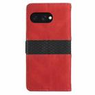 For Google Pixel 9a Grid Stitching Leather Phone Case with Lanyard(Red) - 3