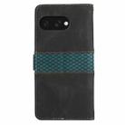 For Google Pixel 9a Grid Stitching Leather Phone Case with Lanyard(Black) - 3