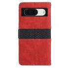 For Google Pixel 8a Grid Stitching Leather Phone Case with Lanyard(Red) - 3