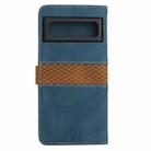 For Google Pixel 8 Pro Grid Stitching Leather Phone Case with Lanyard(Blue) - 3