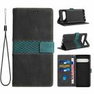 For Google Pixel 8 Pro Grid Stitching Leather Phone Case with Lanyard(Black) - 1