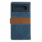 For Google Pixel 8 Grid Stitching Leather Phone Case with Lanyard(Blue) - 3