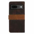 For Google Pixel 7 Grid Stitching Leather Phone Case with Lanyard(Brown) - 3