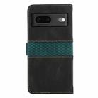 For Google Pixel 7 Grid Stitching Leather Phone Case with Lanyard(Black) - 3