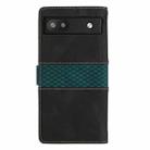 For Google Pixel 6a Grid Stitching Leather Phone Case with Lanyard(Black) - 3