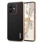 For Honor X60i AZNS Electroplated Edge Carbon Fiber Texture Phone Case(Black) - 1