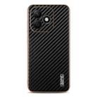 For Honor X60i AZNS Electroplated Edge Carbon Fiber Texture Phone Case(Black) - 2