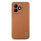 For Honor X60i AZNS Electroplated Edge Carbon Fiber Texture Phone Case(Brown) - 2