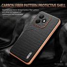 For Honor X60i AZNS Electroplated Edge Carbon Fiber Texture Phone Case(Brown) - 3