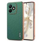 For Honor X60i AZNS Electroplated Edge Carbon Fiber Texture Phone Case(Green) - 1