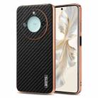 For Honor X60 AZNS Electroplated Edge Carbon Fiber Texture Phone Case(Black) - 1