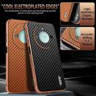 For Honor X60 AZNS Electroplated Edge Carbon Fiber Texture Phone Case(Brown) - 3