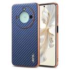 For Honor X60 AZNS Electroplated Edge Carbon Fiber Texture Phone Case(Blue) - 1