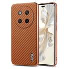 For Honor X60 Pro AZNS Electroplated Edge Carbon Fiber Texture Phone Case(Brown) - 1