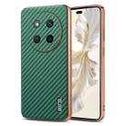 For Honor X60 Pro AZNS Electroplated Edge Carbon Fiber Texture Phone Case(Green) - 1