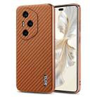 For Honor 300 Pro AZNS Electroplated Edge Carbon Fiber Texture Phone Case(Brown) - 1