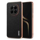 For Honor Magic7 AZNS Electroplated Edge Carbon Fiber Texture Phone Case(Black) - 1