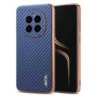 For Honor Magic7 AZNS Electroplated Edge Carbon Fiber Texture Phone Case(Blue) - 1