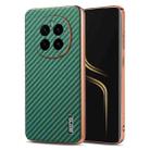 For Honor Magic7 AZNS Electroplated Edge Carbon Fiber Texture Phone Case(Green) - 1