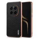 For Honor Magic7 Pro AZNS Electroplated Edge Carbon Fiber Texture Phone Case(Black) - 1