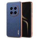 For Honor Magic7 Pro AZNS Electroplated Edge Carbon Fiber Texture Phone Case(Blue) - 1