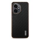 For Honor 400 Global 156.5mm AZNS Electroplated Edge Carbon Fiber Texture Phone Case(Black) - 2