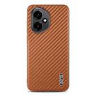 For Honor 400 Global 156.5mm AZNS Electroplated Edge Carbon Fiber Texture Phone Case(Brown) - 2