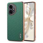 For Honor 400 Global 156.5mm AZNS Electroplated Edge Carbon Fiber Texture Phone Case(Green) - 1