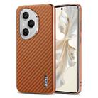 For Honor 400 Pro Global 160.8mm AZNS Electroplated Edge Carbon Fiber Texture Phone Case(Brown) - 1