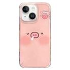 For iPhone 14 Double-sided IMD Printed TPU Phone Case(Pink Pig) - 1