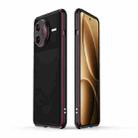 For Redmi K80 Pro Aurora Series Lens Protector + Metal Frame Phone Case(Black Red) - 1