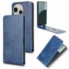 For Sharp Aquos R9 Magnetic Vertical Flip Leather Phone Case(Blue) - 1