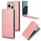 For Sharp Aquos R9 Magnetic Vertical Flip Leather Phone Case(Rose Gold) - 1