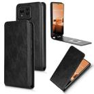 For ASUS Zenfone 11 Ultra Magnetic Vertical Flip Leather Phone Case(Black) - 1