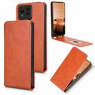 For ASUS Zenfone 11 Ultra Magnetic Vertical Flip Leather Phone Case(Brown) - 1