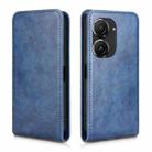 For ASUS Zenfone 10 Magnetic Vertical Flip Leather Phone Case(Blue) - 2