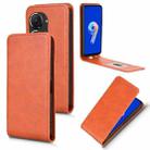 For ASUS Zenfone 10 Magnetic Vertical Flip Leather Phone Case(Brown) - 1