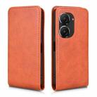 For ASUS Zenfone 10 Magnetic Vertical Flip Leather Phone Case(Brown) - 2