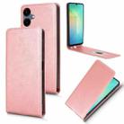 For Samsung Galaxy A06 Magnetic Vertical Flip Leather Phone Case(Rose Gold) - 1