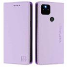 For Google Pixel 5a RC01 Dual-Folded Magnetic Suction RFID Leather Phone Case(Light Purple) - 2