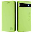 For Google Pixel 6a RC01 Dual-Folded Magnetic Suction RFID Leather Phone Case(Grass Green) - 2